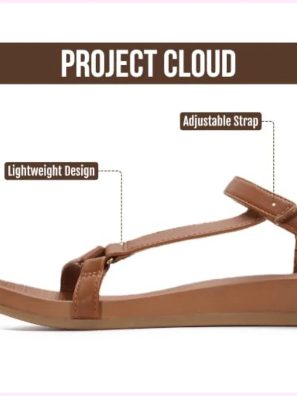 Strappy Adjustable Sandals with Plush Insole Lightweight Non Slip Women Footwear